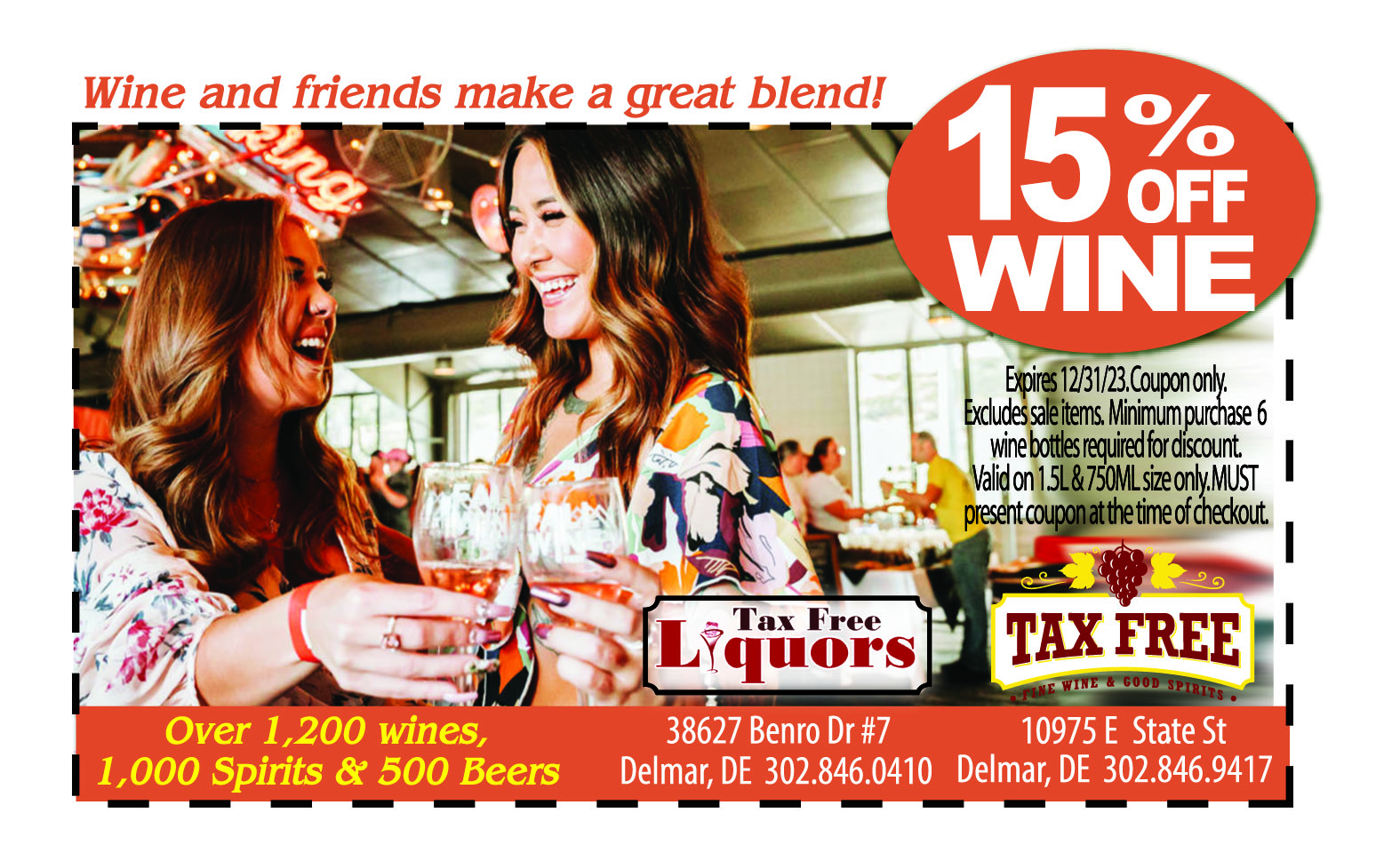tax free liquor coupon expires 12/31/23